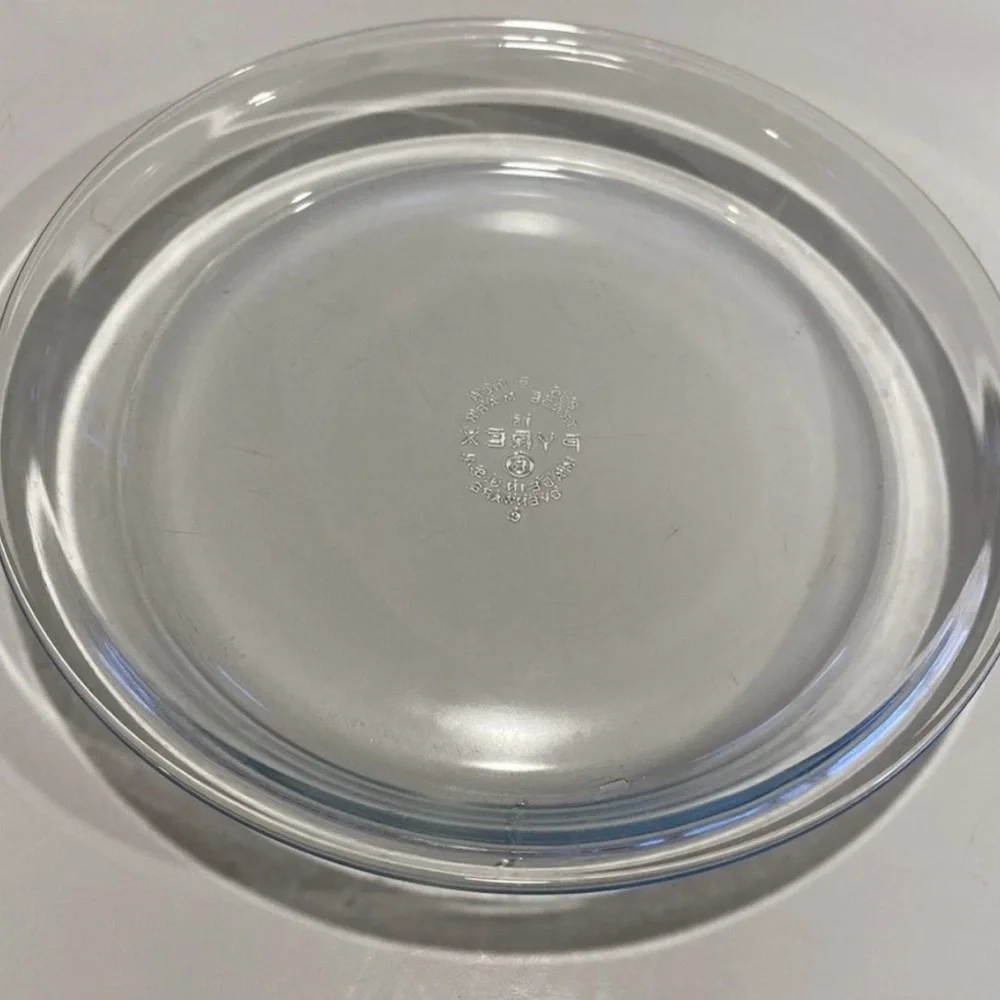 Vintage Pyrex Pie Plate 9'' Clear Glass Baking Dish Flat